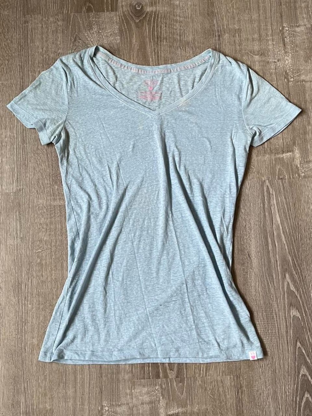 Victoria's Secret blue cotton v neck top